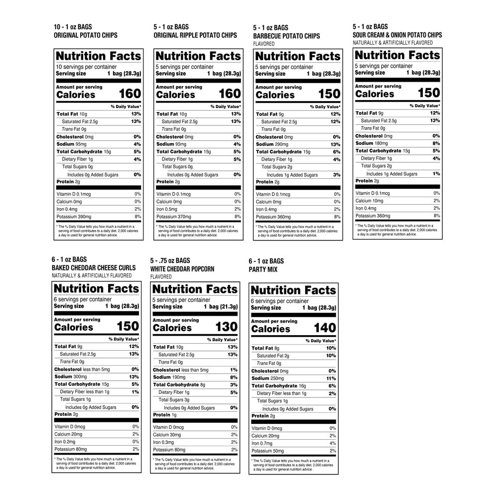 Utz Snack Variety Pack Individual Snacks, Includes Potato Chips, Cheese Curls, P