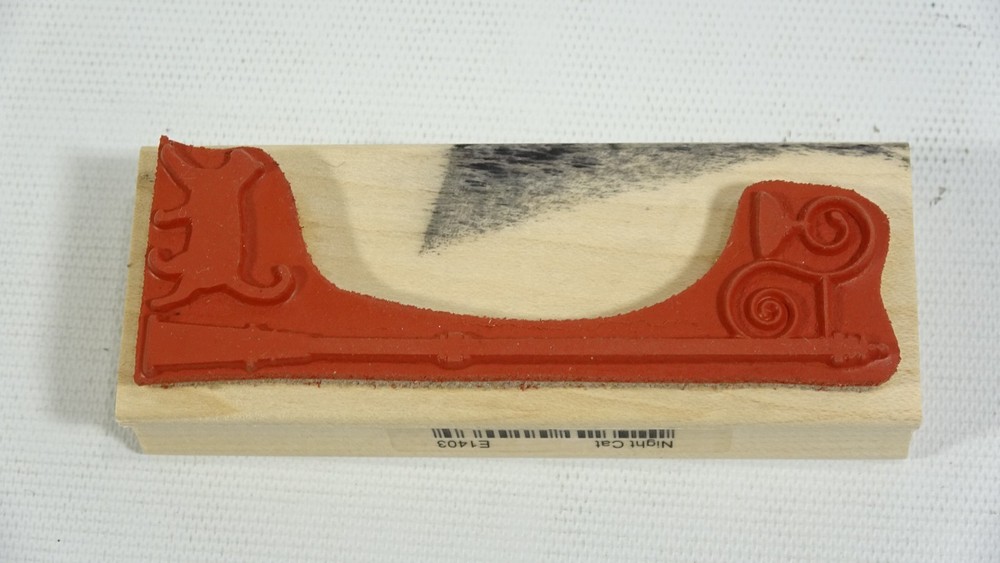 Memory Box Night Cat Halloween Mounted Rubber Stamp E1403