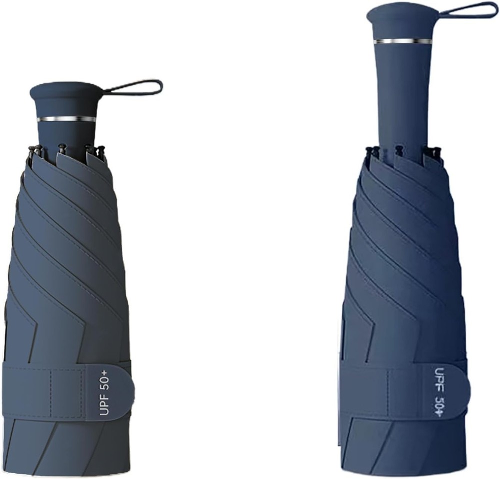 Mini Folding Travel Umbrella with Built-in Hidden Telescoping Handle,Teflon C...