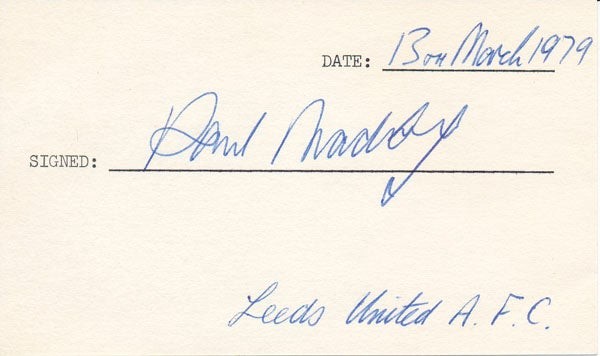 Paul MADELEY / Signature Signed