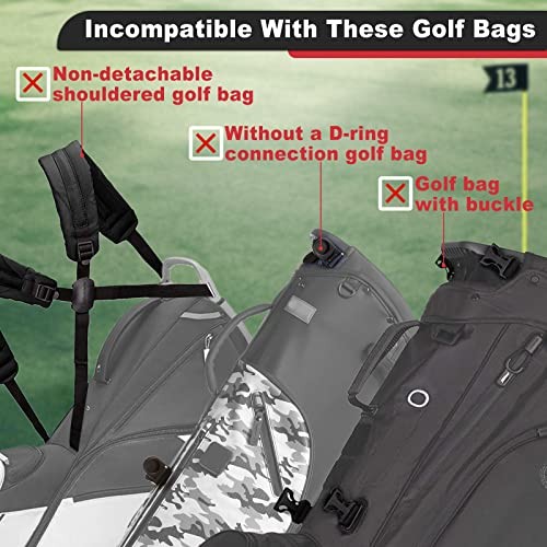 Golf Bag Strap,Adjustable Padded Bag Strap Replacement,Golf Double Full Black