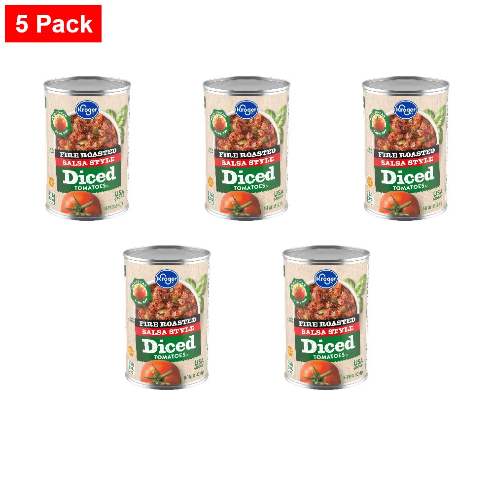 KG Salsa Style Fire Roasted Diced Tomatoes 14.5 oz - 5 Pack