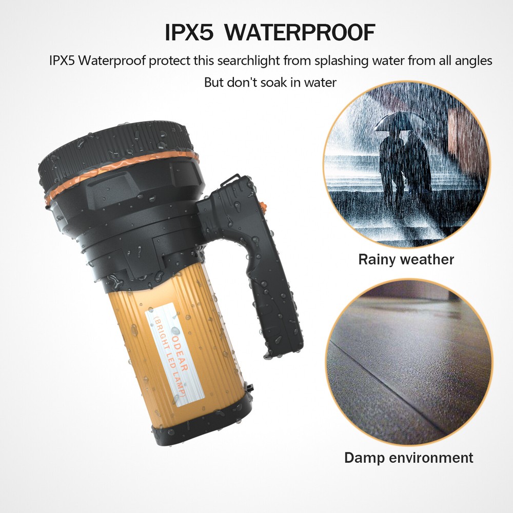 Odear Super Bright Torch Flashlight Searchlight Handheld LED Spotlight Camping