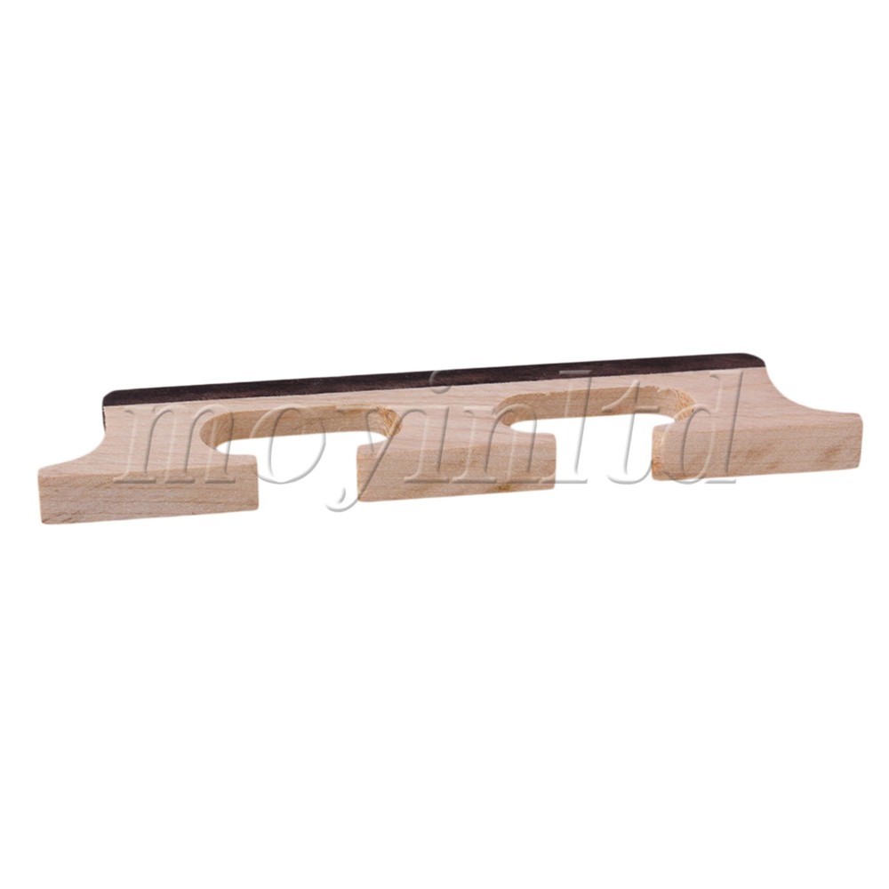 Maple Ebony Bridge For 4 String Banjo Ukulele with Ebony Saddles Brown
