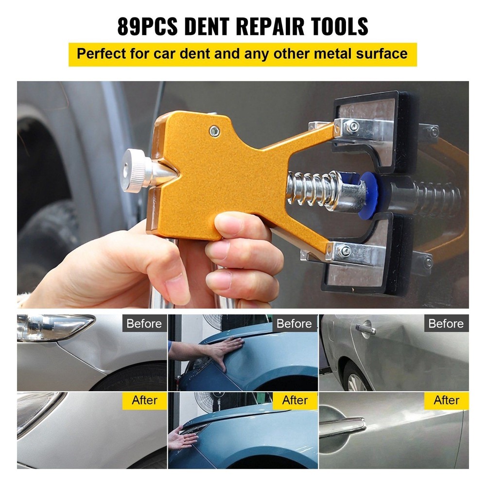 89PC Auto Dent Correction Kit with Heavy Duty Tools and Carrying Case