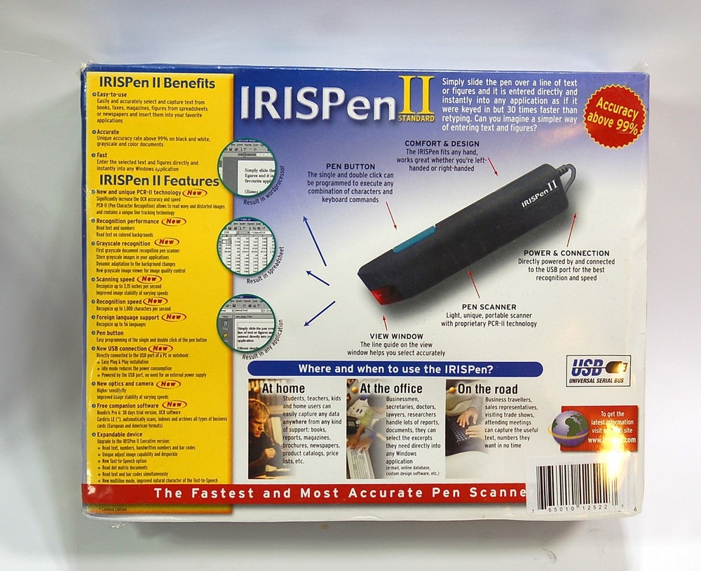 NEW SEALED IRISpen II Standard Text Recognition Solution Handheld Pen Scanner