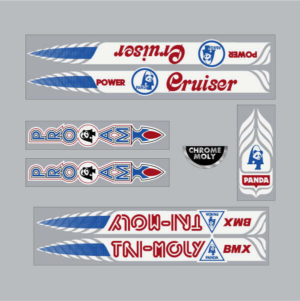 Panda - Power Cruiser TRI MOLY on clear Decal set