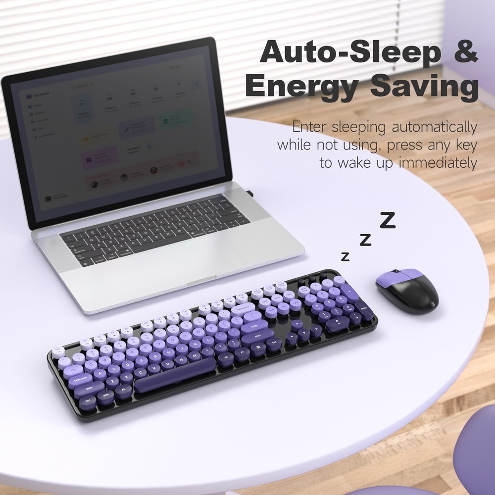 MOFII Wireless Computer Keyboard and Mouse Combo, Typewriter Full Size Keyboa...