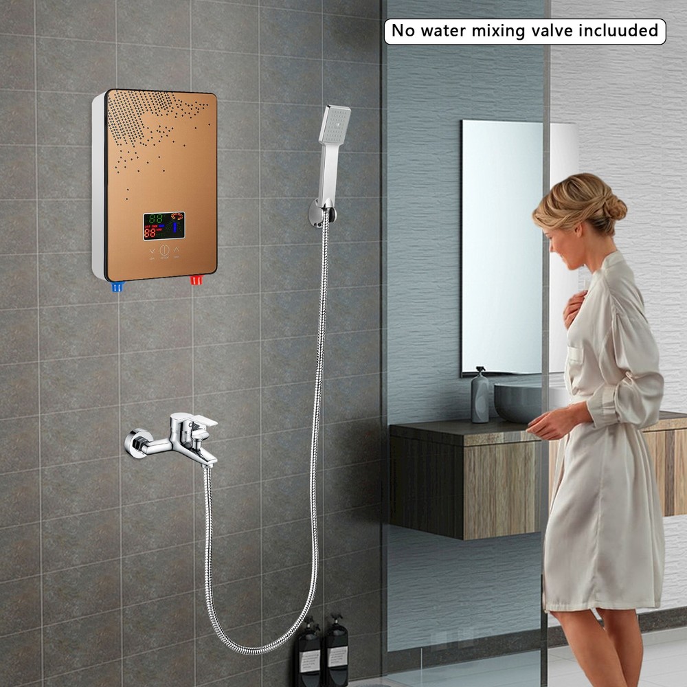 4500W Tankless Hot Water Heater Electric Instant Water Heater with Shower Head