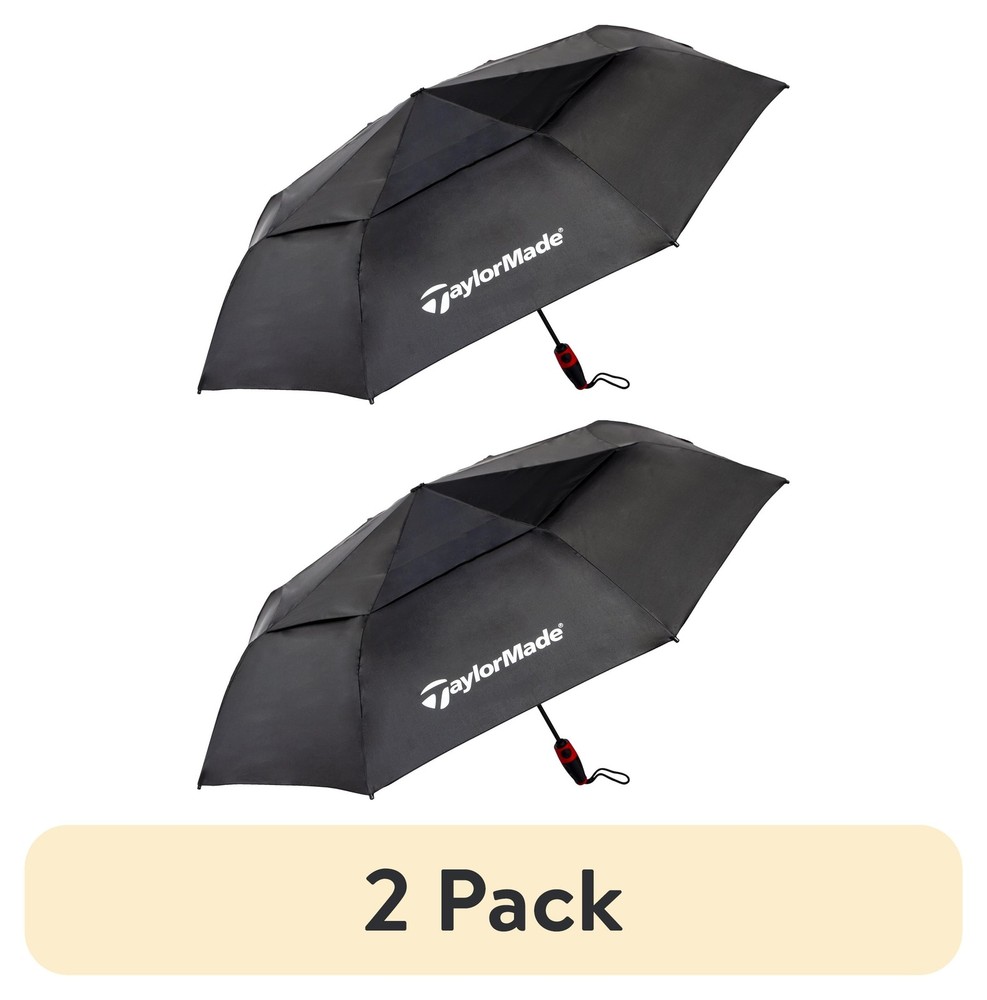 2 pack Vortexvent Compact Golf Umbrella 47-inch Black