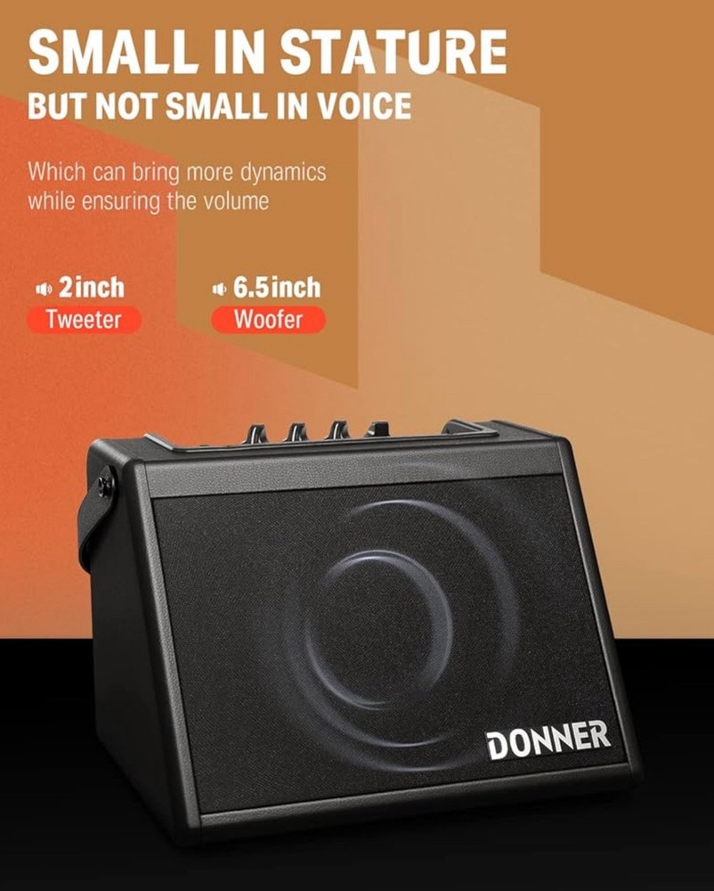 Donner Mini Electric Drum Amp 20W Wireless Electronic Drum Amplifier Bluetooth