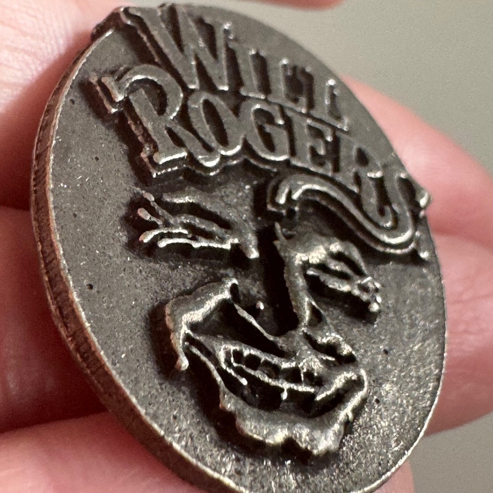 Vintage Will Rogers Pewter Silver Tone Lapel Pin Face Centennial?