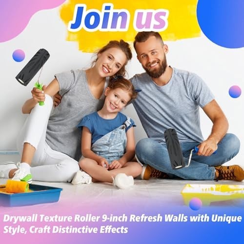9" Crow's Foot Wall & Ceiling Textured Roller - High-Adhesion Drywall Tool, Easy