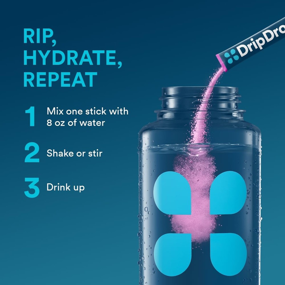 DripDrop Hydration Packets - Bold Variety Pack - Single Serve Electrolytes Po...