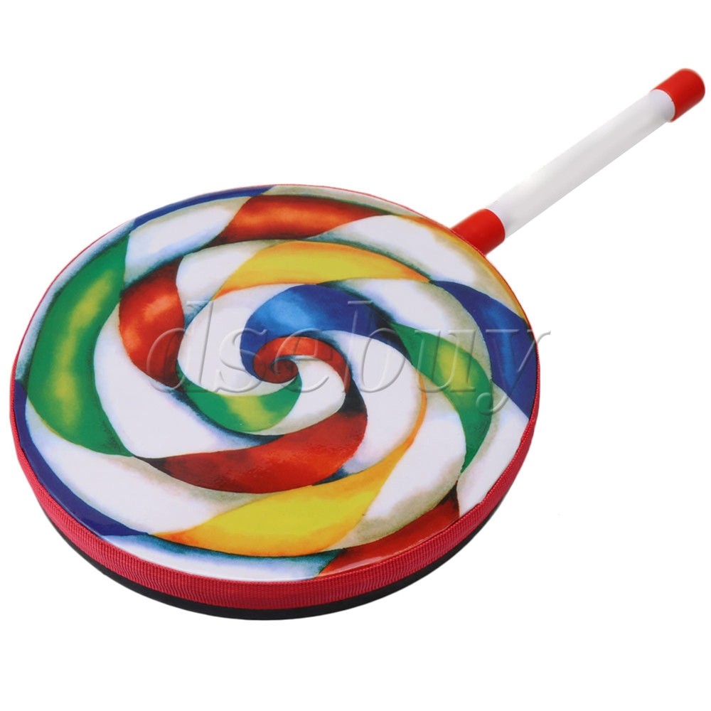 7.9" Lollipop Shape Drum Percussion Musical Instruments with Candy Drumstick