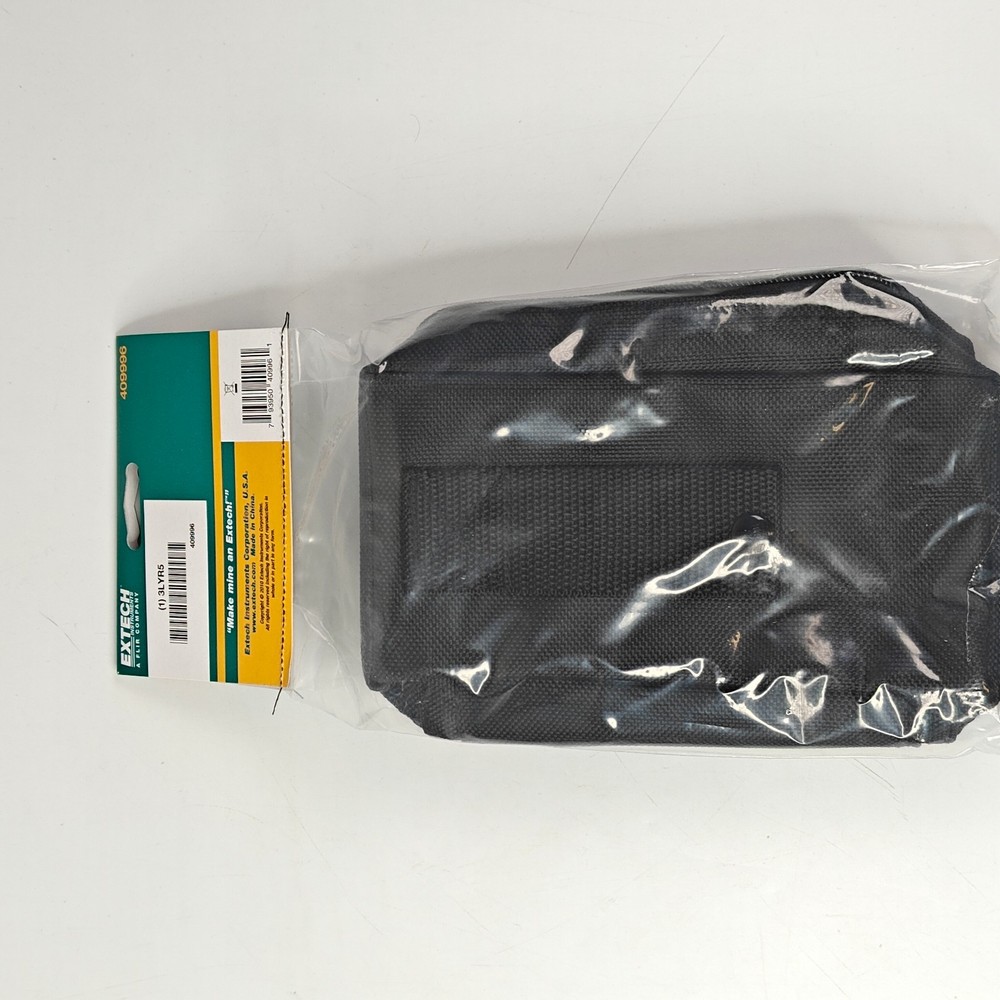 Extech 409996 Medium Zipper Carrying Case Belt Loop Pockets Black Nylon