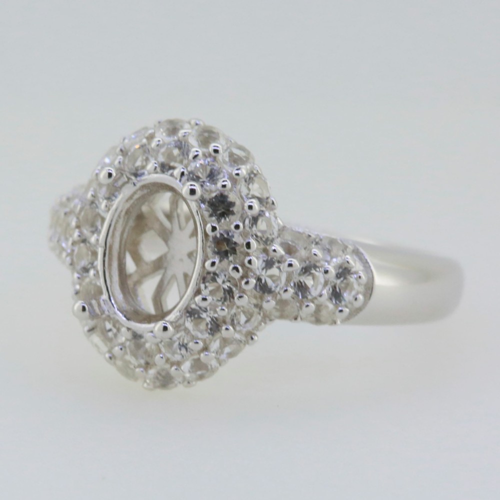 Sterling Silver Semi Mount Ring Setting Oval OV 8X6mm