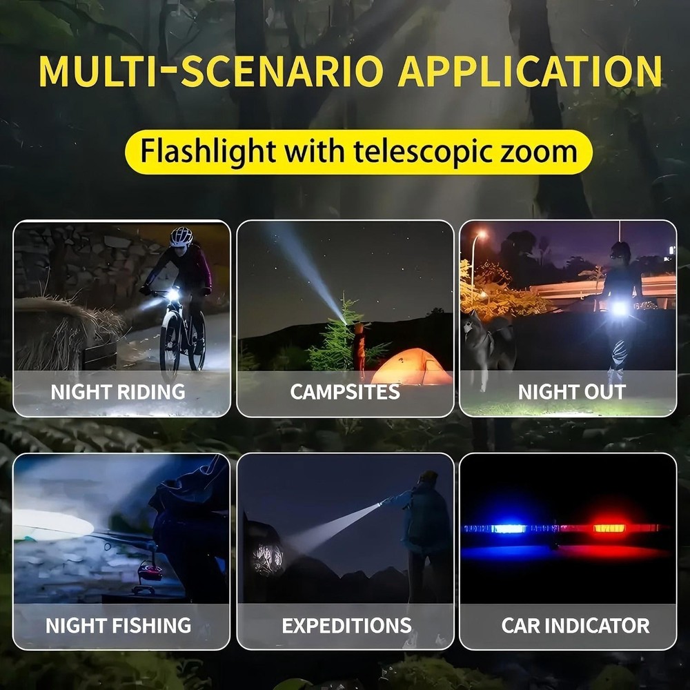 99000000 Lumen Super Bright LED Tactical Flashlight Rechargeable LED Work Lights