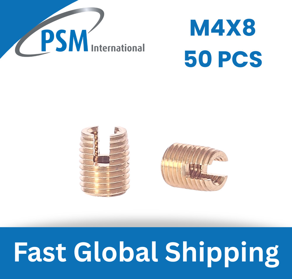 M4 X 8 SCREW-SERT BRASS INSERT FOR PLASTIC