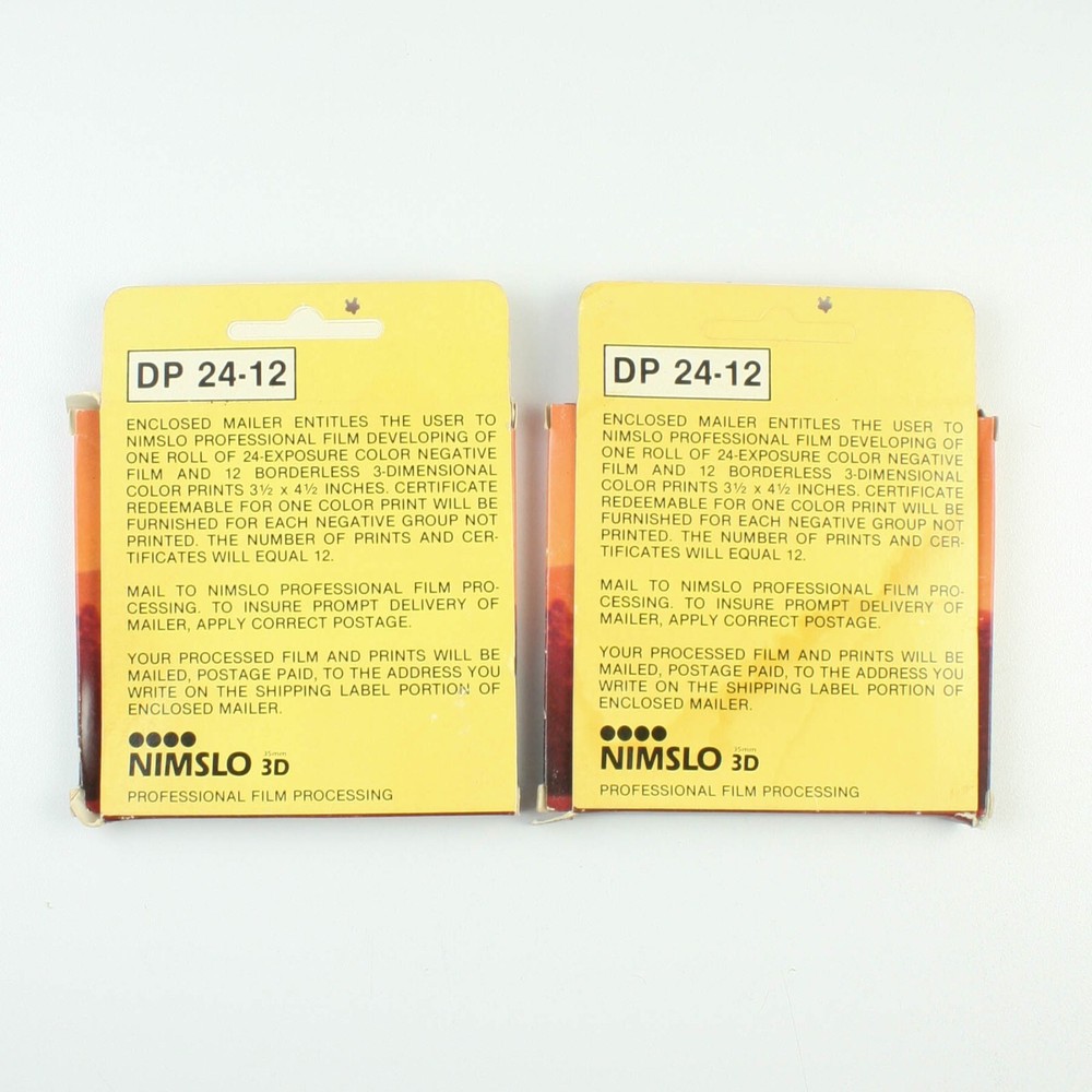 Nimslo 3D Pre-Paid Processing Mailer - DP 24-12 - Vintage