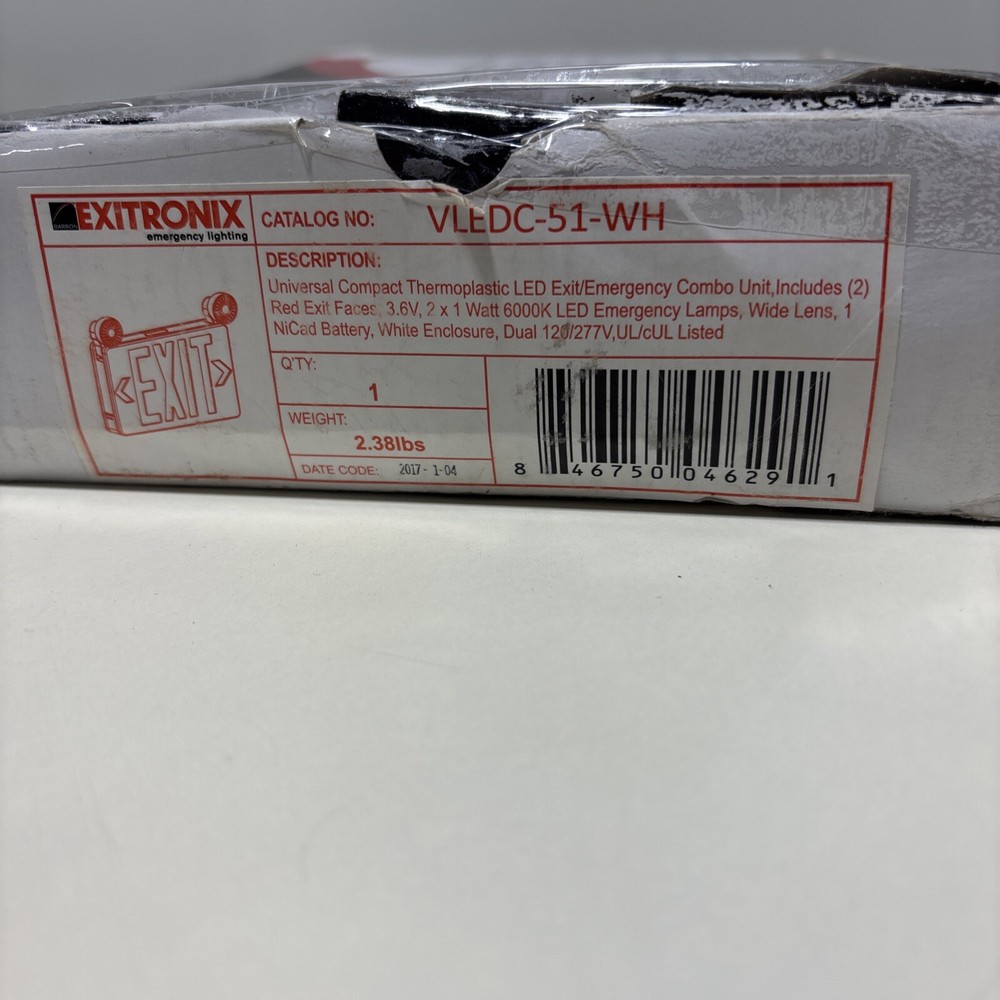 Exitronix VLEDC-51 series exit sign 120-277v with lights