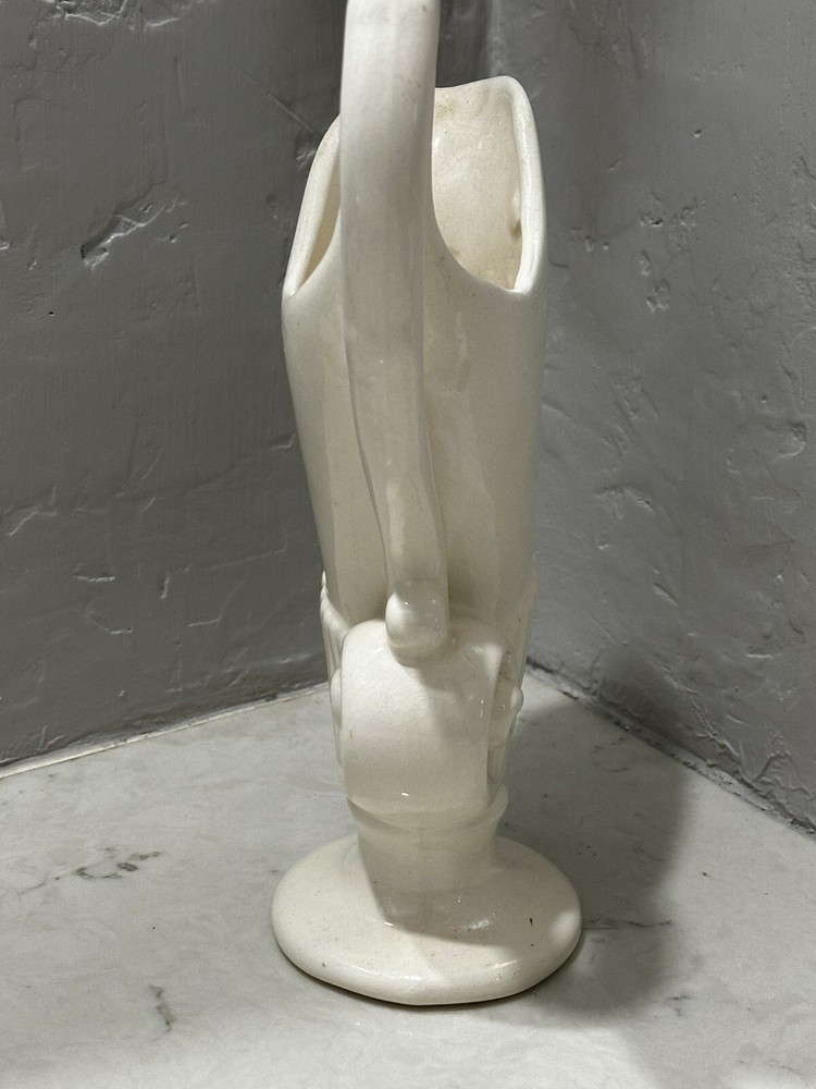 Vintage Hand Signed Vase White 10”