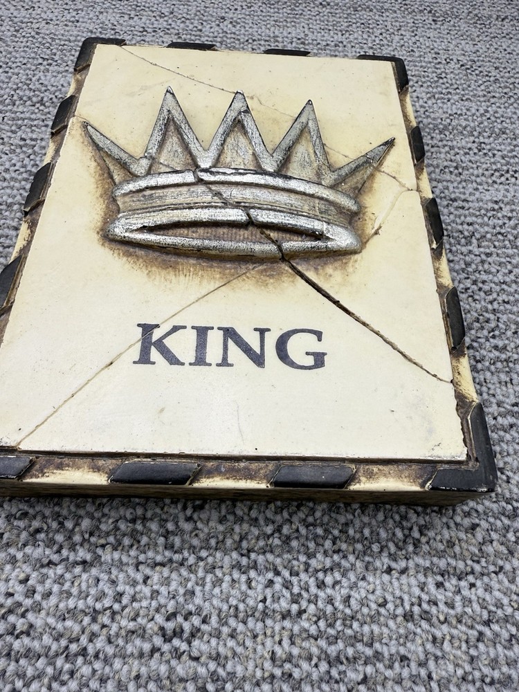 Sid Dickens Memory Tile Block "King" Silver Crown Retired 1995 Series M Logo