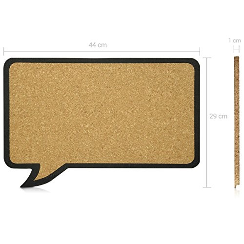 Cork Board Bulletin Board - Rectangular Speech Bubble Design 11 x 17 in,