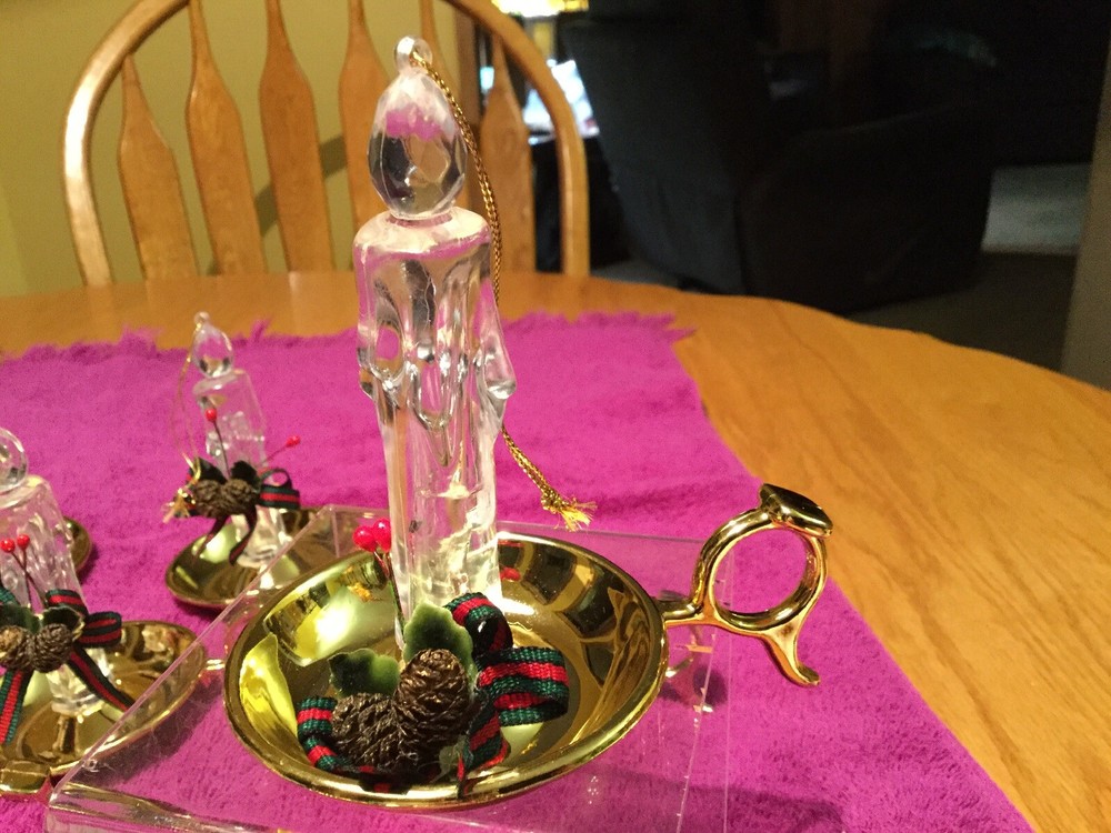 10 Christmas Tree Acrylic Candles And Holders