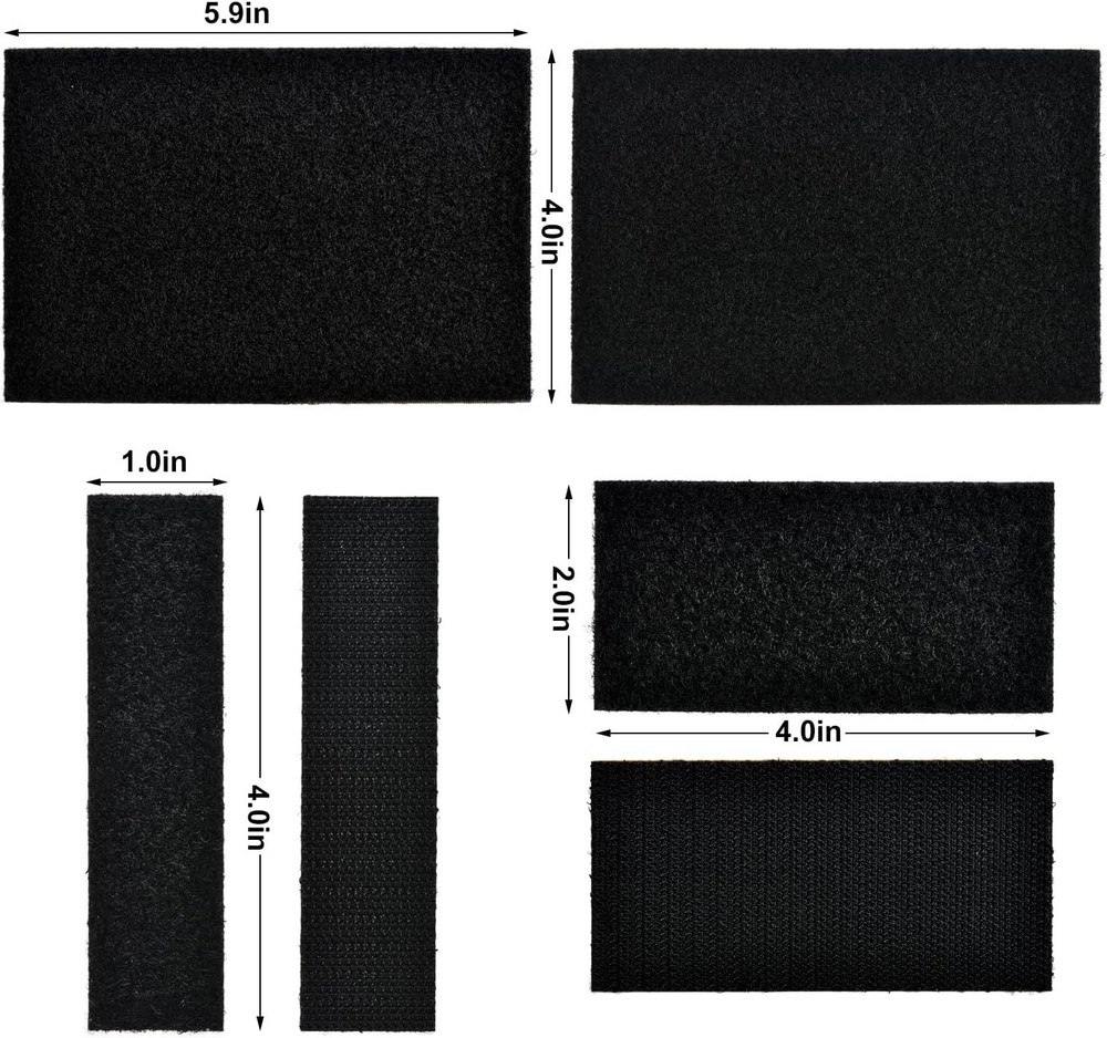 24 Sets 1x4in Hook and Loop Strips with Adhesive,Double Sided Reclosable Stro...