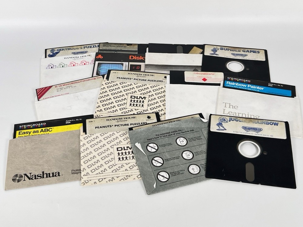 Vintage Lot 12 Floppy Disk Games & Programs Computer (Untested) Applesoft5.25
