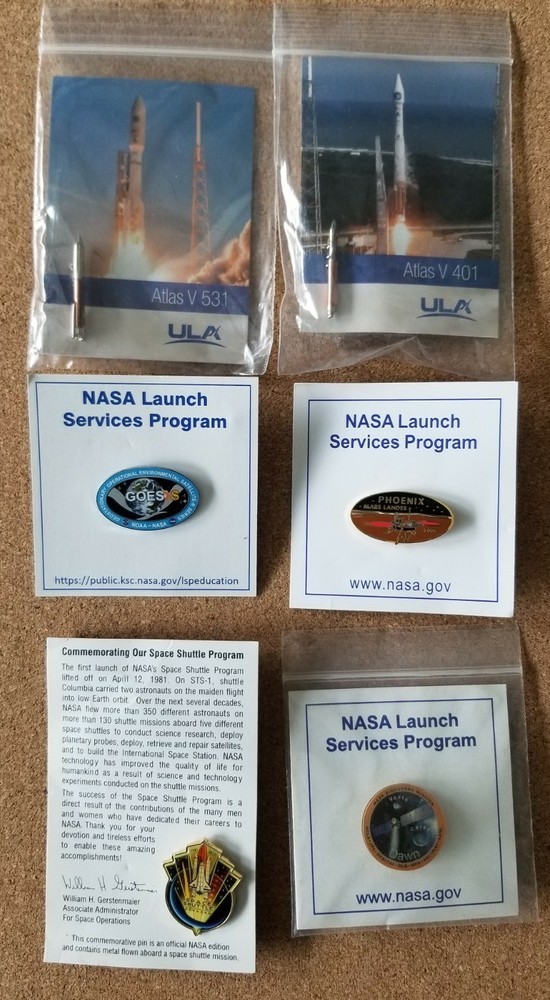 Launch Services Program NASS 4 Pin & 2 Rocket Pins