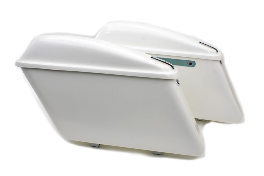 Replica White Saddlebag Set for FL 1963-1984 Harley Davidson