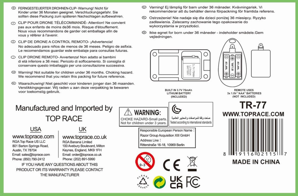 Drone Clip Remote Control Object Launcher - Drone Drop Release Device, Fits Most