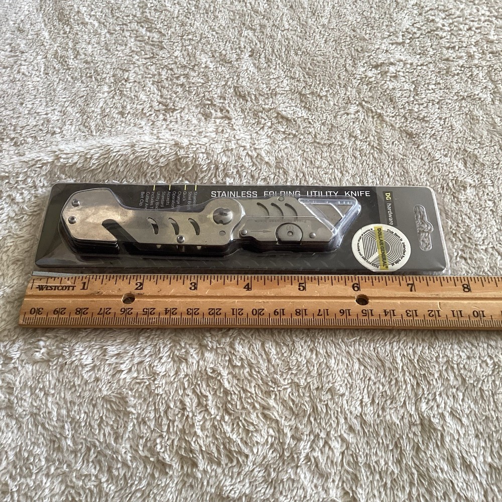 Stainless folding utility knife no DG hardware