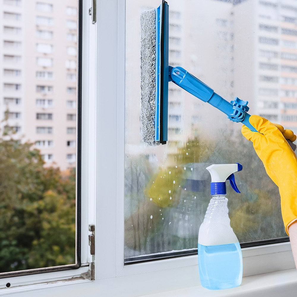 Microfiber Window Scrubber Replacement Head 9.84" Blue/White