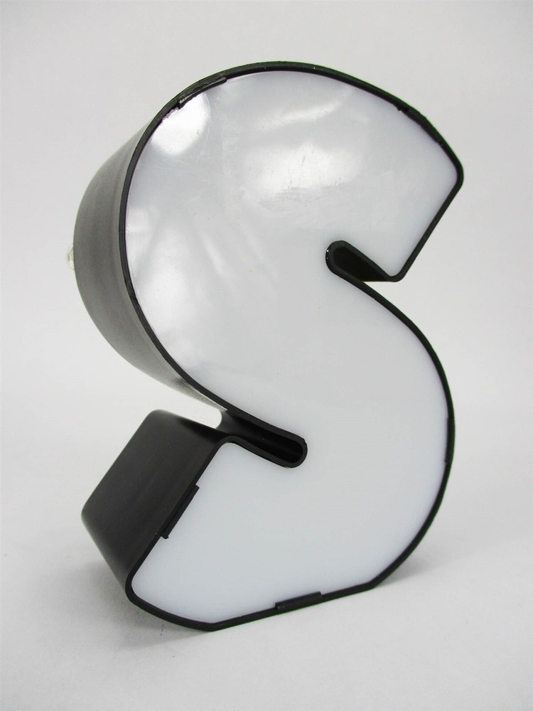 Letter S LED Light 4" Monogram Marquee Mini Tabletop Nightlight w/ 4-Hr Timer