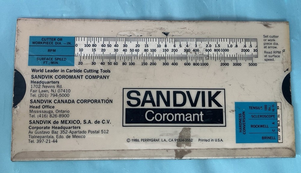 Vintage Machining Calculator Sandbox Coromant