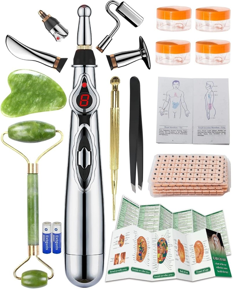 Wellness Essential: 5-Head Electronic Acupuncture Pen, Gua Sha & Tools Included
