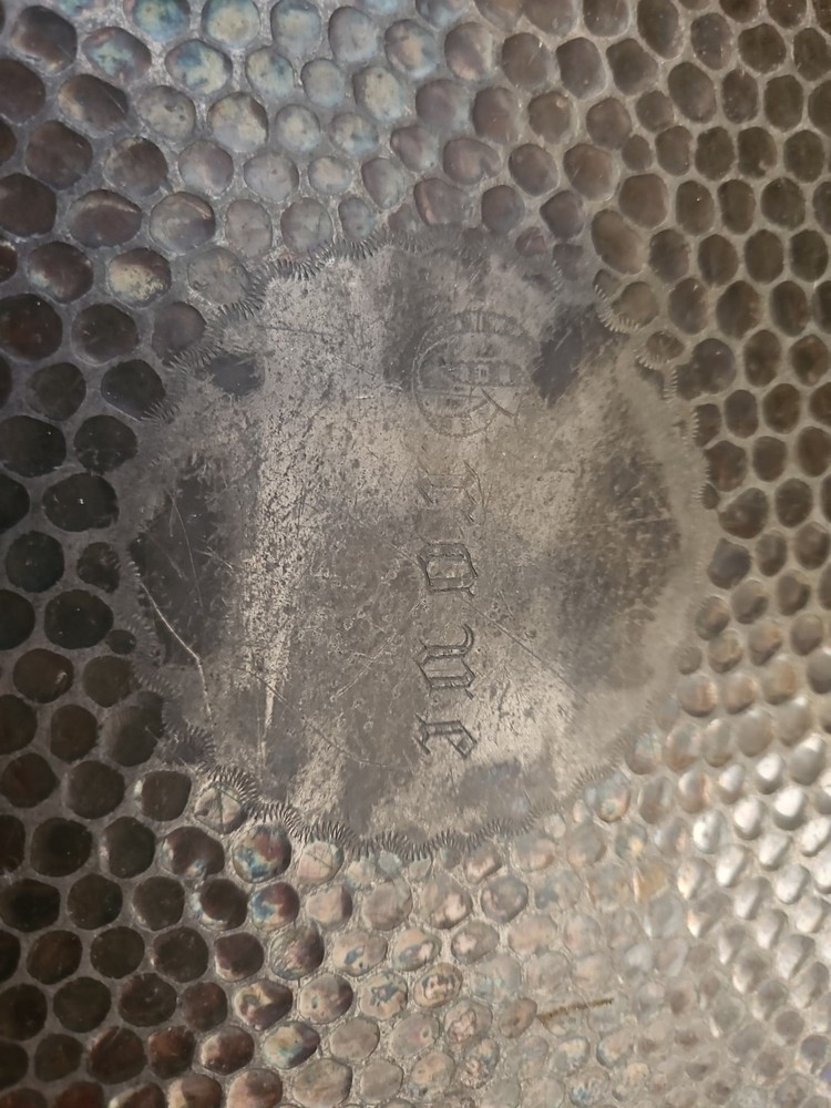 Quadruple Silver Plate Engraved Antique Tray