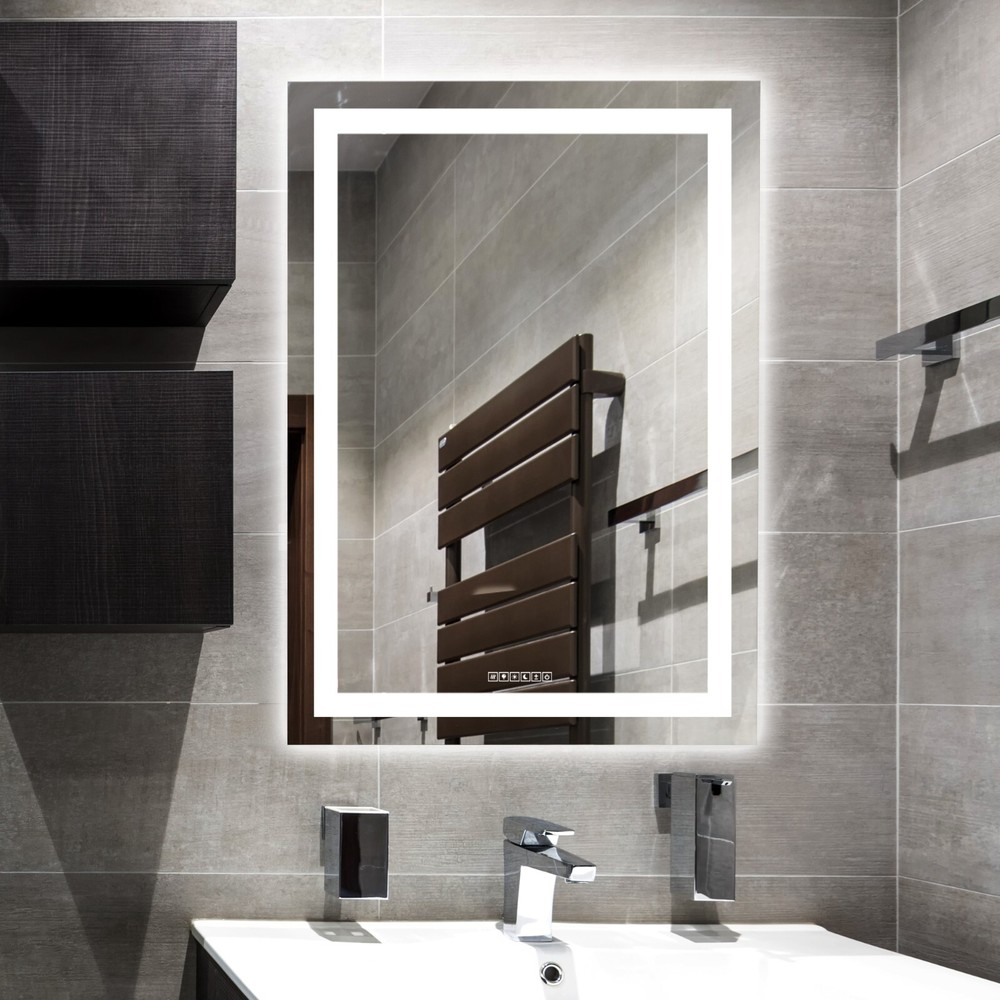 LED Mirror Makeup Vanity Wall Mounted with Illuminated Anti Fog Touch Sensor