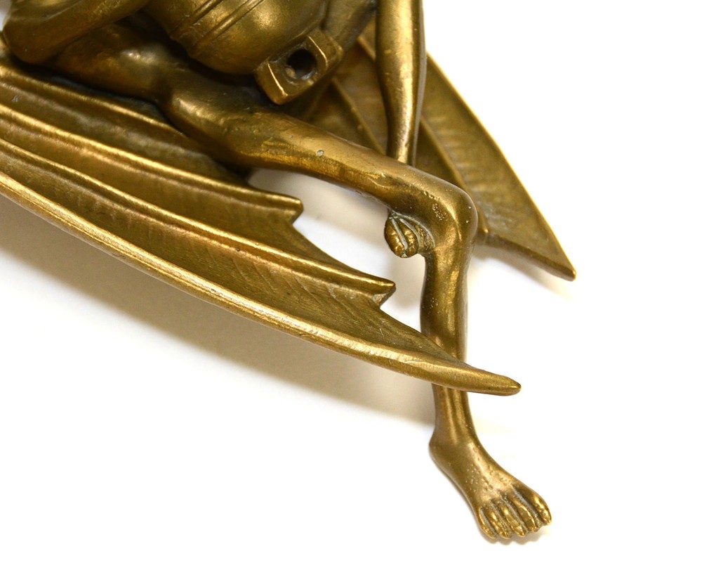 Vienna Bronze Hanging Devil Figure Match Holder