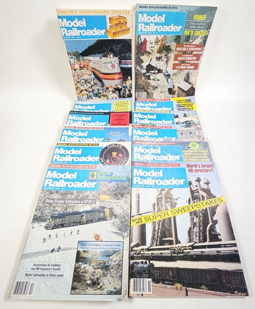 Model Railroader Magazine Lot 1984 Complete Year 12 Issues Trains Railroad