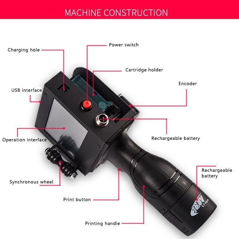 Hand-held Inkjet Printer Auto Conveyor Intelligent Printer Production Date