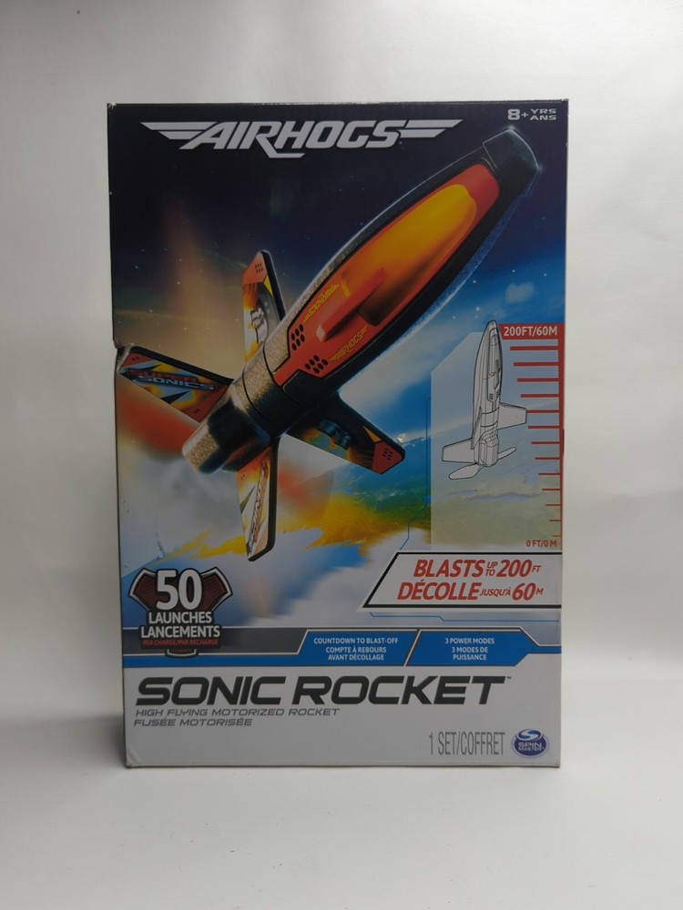 Air Hogs Sonic Rocket 200ft High Flying Motorized 3 Power Modes Spin Master