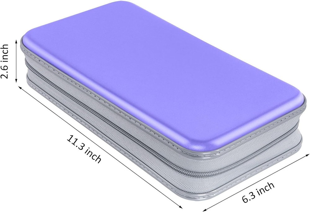 CD Case Holder, 80 Capacity CD/DVD Holders Wallet Hard Plastic Lavender