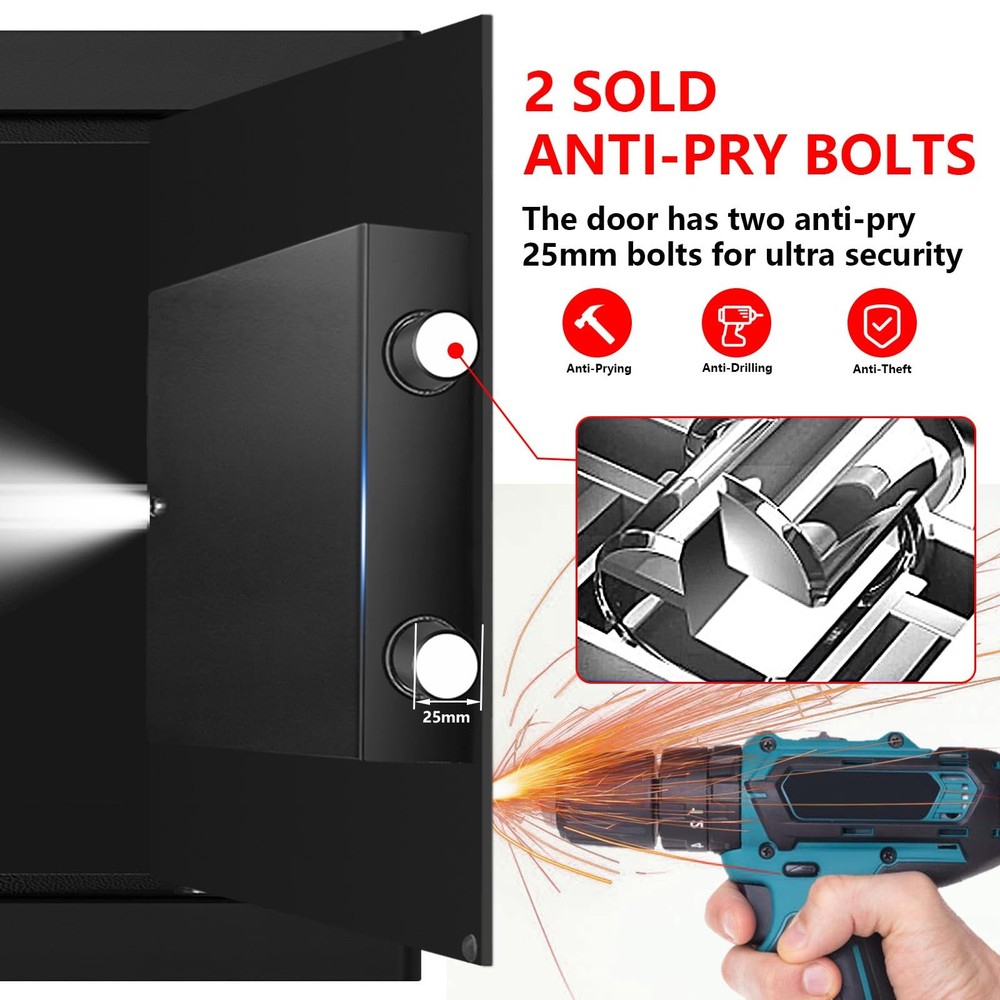 1.2 Cuft Safe Box Fireproof Waterproof, Digital Security Safes for