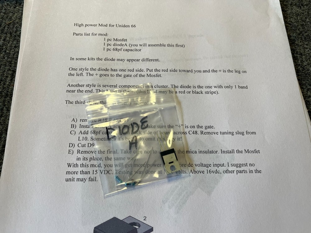 Uniden PC-66 MOSFET Mod