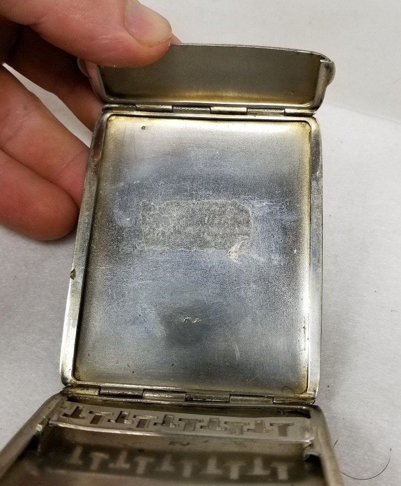 Antique Vintage Polish Silver Enamel Compact Cigarette Case Germany