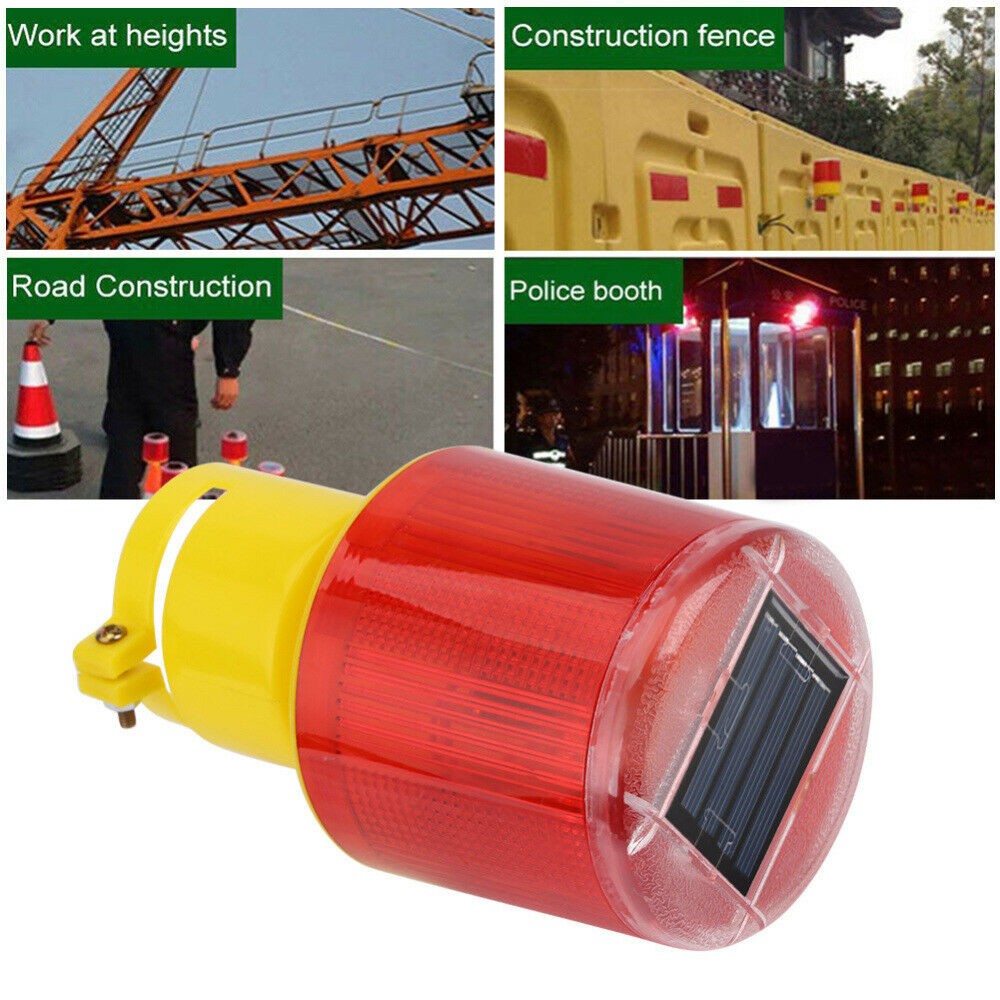 Waterproof Solar LED Alarm Strobe Signal Security Caution Flash Warning Lights